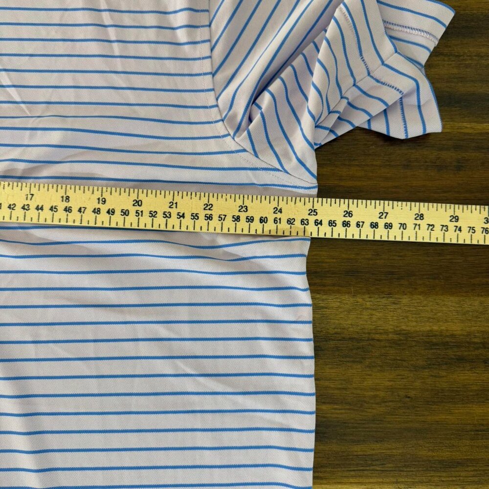 Peter Millar Summer Comfort Performance Golf Polo Purple Blue Stripe XL - Picture 4 of 5